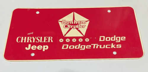 Vtg red bonham chrysler dodge - bonham,