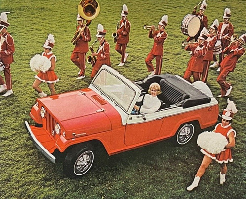 1967 red jeepster - red,