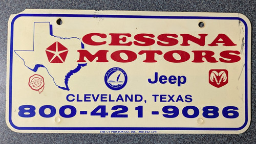 Vtg plastic cessna motors jeep - vtg,